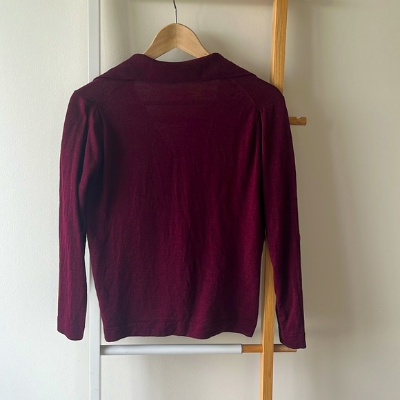 Vintage maroon collared knit - Picture 2 of 2